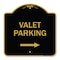 Signmission Valet Parking with Right Arrow, Black & Gold Aluminum Architectural Sign, 18" x 18", BG-1818-22749 A-DES-BG-1818-22749 - alternate 1